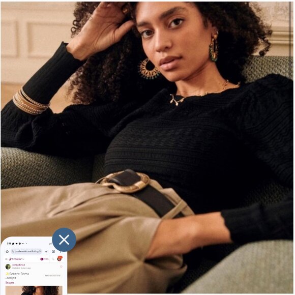 Sézane Roma Jumper in black, size small - Picture 4 of 4